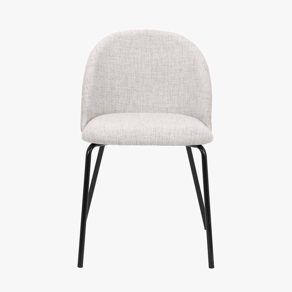 Turi Pebble Grey Linen & Black Metal Dining Chair